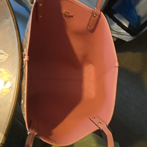 Coach Floral Print Tote Bag - Brown and Pink - Picture 2 of 6